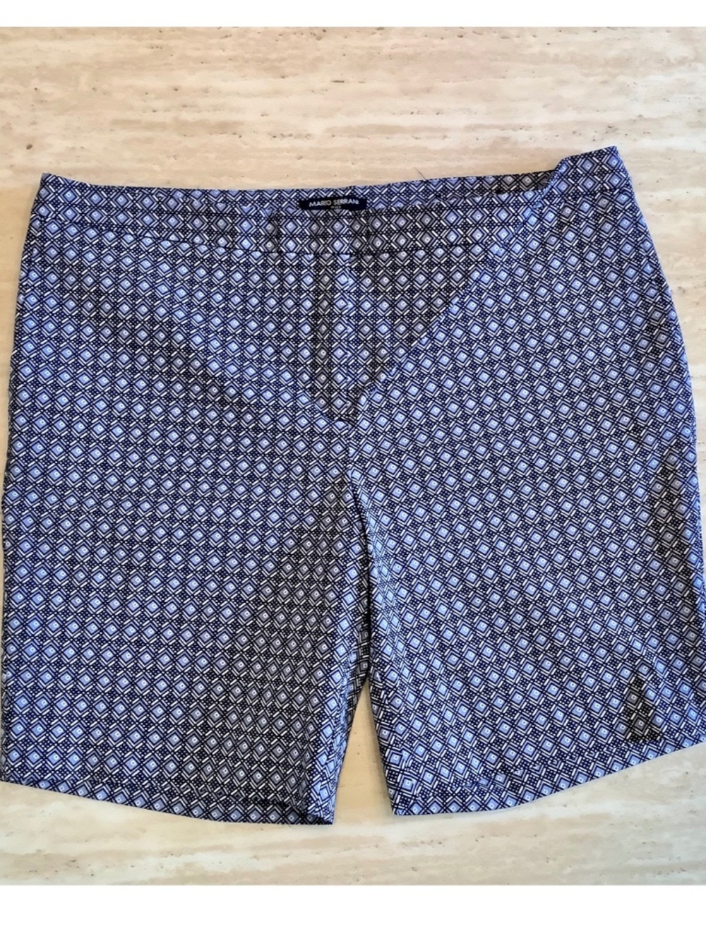 Mario Serrani Women’s Bermuda Shorts - Diamond Pattern - Size 16